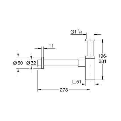 GROHE 40564A00 - Syfon SYFONY grafit