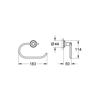 GROHE 40657001 - Uchwyt na papier toaletowy ESSENTIALS AUTHENTIC, błyszczący chrom