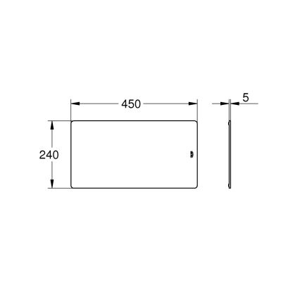 GROHE 40786L00 - Szklana deska 450 × 240 × 19 mm biała
