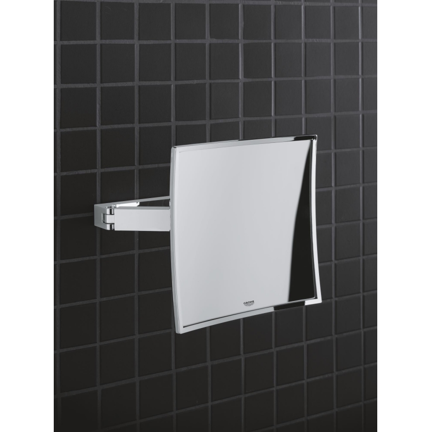 GROHE 40808000 - Lusterko kosmetyczne SELECTION CUBE 22,3 × 22,3 cm błyszczący chrom