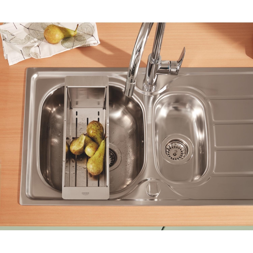 GROHE 40852SD0 - Wielofunkcyjny durszlak 450 × 150 × 100 mm ze stali nierdzewnej