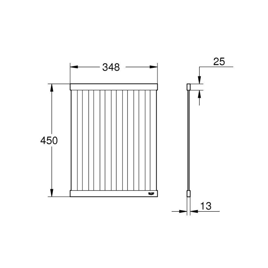 GROHE 40856SD0 - Ociekacz 450 × 348 mm, szczotkowana stal nierdzewna