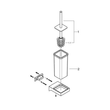 GROHE 40857000 - Zestaw do czyszczenia WC SELECTION CUBE, błyszczący chrom