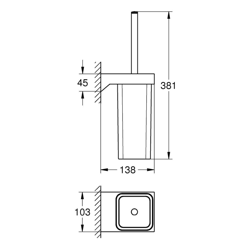 GROHE 40857000 - Zestaw do czyszczenia WC SELECTION CUBE, błyszczący chrom