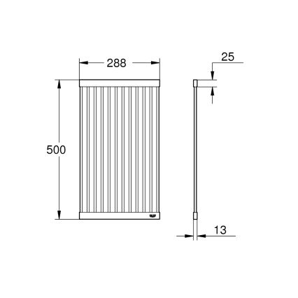 GROHE 40858SD0 - Ociekacz do naczyń 500 × 288 mm, stal nierdzewna