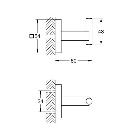 GROHE 409612430 - Hak START CUBE 5,4 × 5,4 × 6 cm czarny