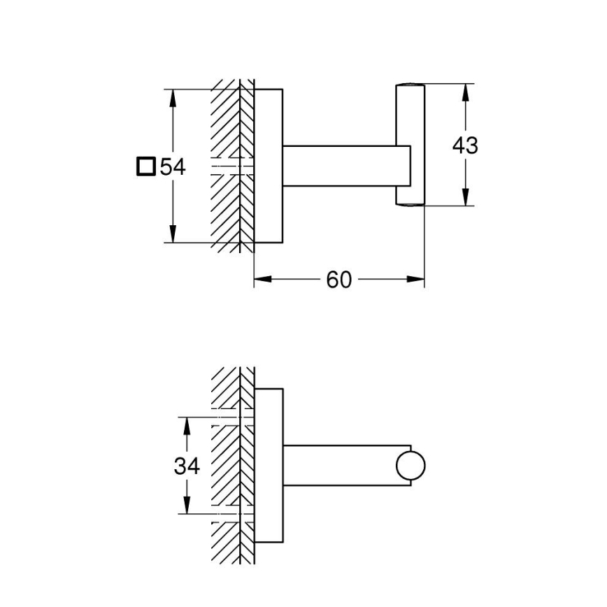GROHE 40961DC0 - Hak na szlafrok START CUBE, stal nierdzewna