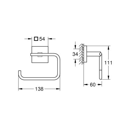 GROHE 40978000 - Uchwyt na papier toaletowy START CUBE chrom błyszczący