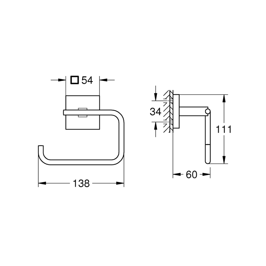 GROHE 409782430 - Uchwyt na papier toaletowy START CUBE czarny