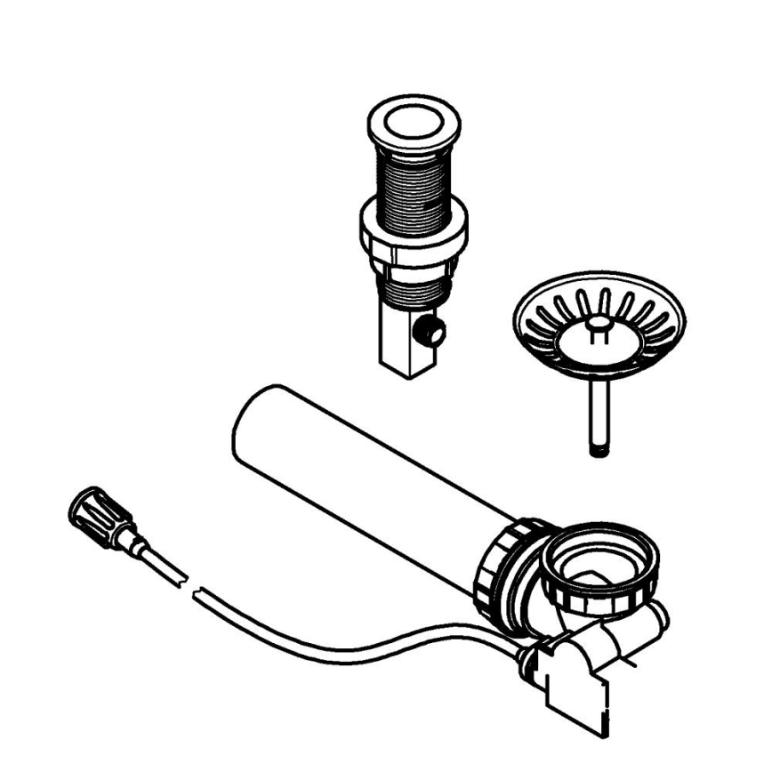 GROHE 40986SD0 - Zestaw odpływowy do zlewozmywaków Ø 35 mm stal nierdzewna