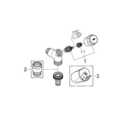GROHE 41010000 - zawór przyłączeniowy EGGEMANN DN 15, błyszczący chrom