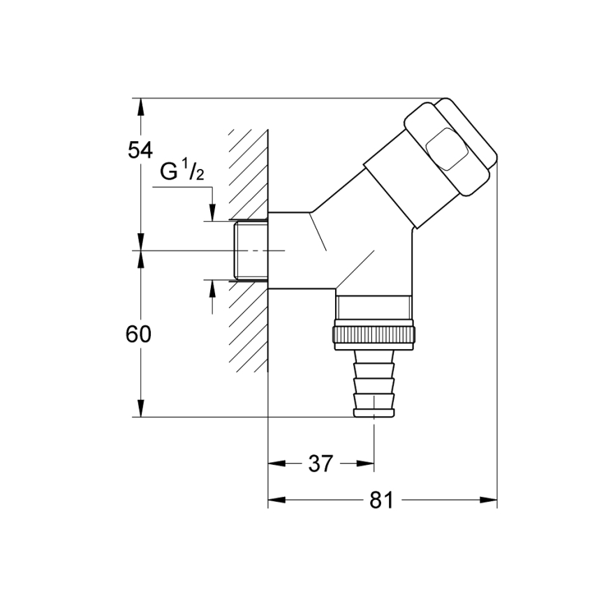 GROHE 41010000 - zawór przyłączeniowy EGGEMANN DN 15, błyszczący chrom
