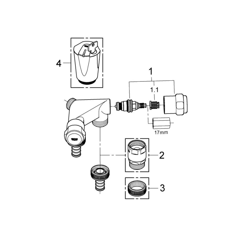 GROHE 41022000 - Podwójny zawór EGGEMANN DN 15, błyszczący chrom