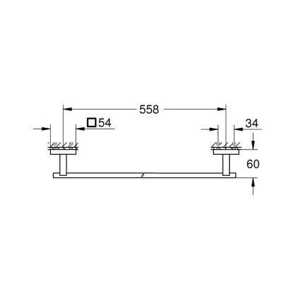 GROHE 41089000 - Uchwyt na ręczniki START CUBE 600 mm, chrom błyszczący