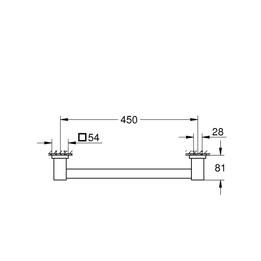GROHE 41095DC0 - Uchwyt wannowy QUICKFIX START CUBE 504 mm bambus/brązowy