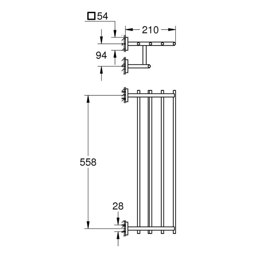 GROHE 41099DC0 - Uchwyt 210 x 600 stal nierdzewna