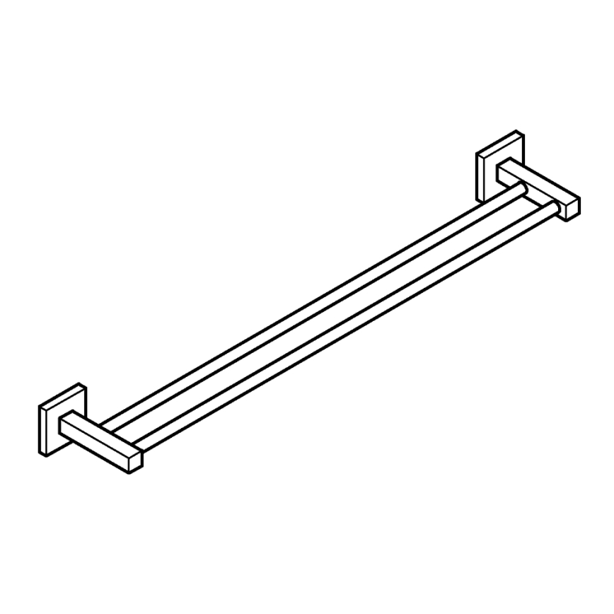 GROHE 411042430 - Dwuramienny wieszak na ręczniki START CUBE 654 mm czarny