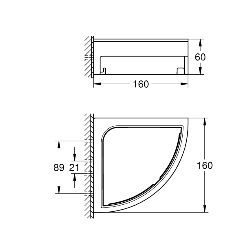 GROHE 411062430 - Narożna półka prysznicowa ESSENTIALS 250 × 250 mm czarna