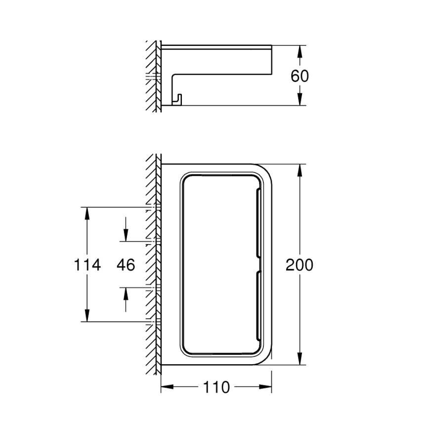 GROHE 41107DC0 - Półka prysznicowa START CUBE 200 mm stal nierdzewna