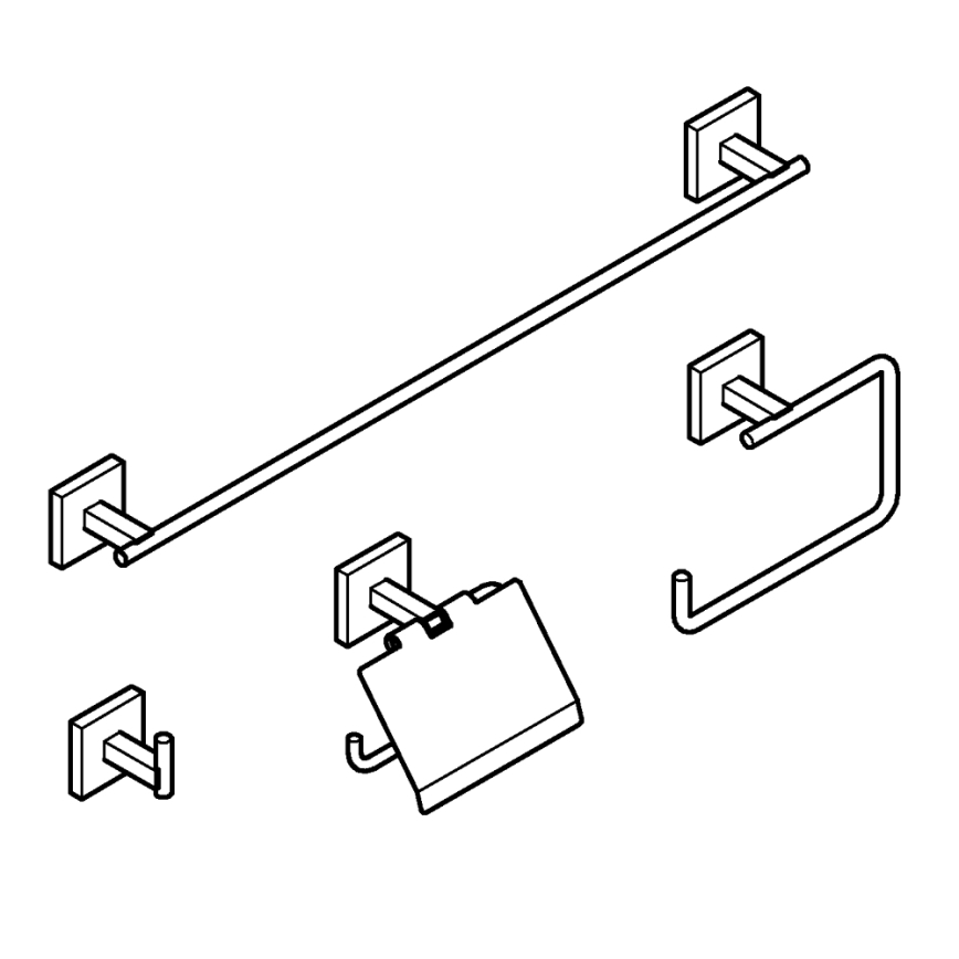 GROHE 411152430 - Zestaw akcesoriów START CUBE 558 mm czarny