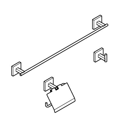 GROHE 411242430 - Zestaw akcesoriów QUICKFIX START CUBE, stal nierdzewna