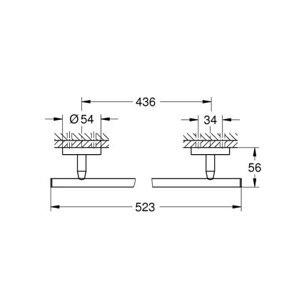 GROHE 41166000 - Uchwyt na ręczniki 522 mm chrom błyszczący