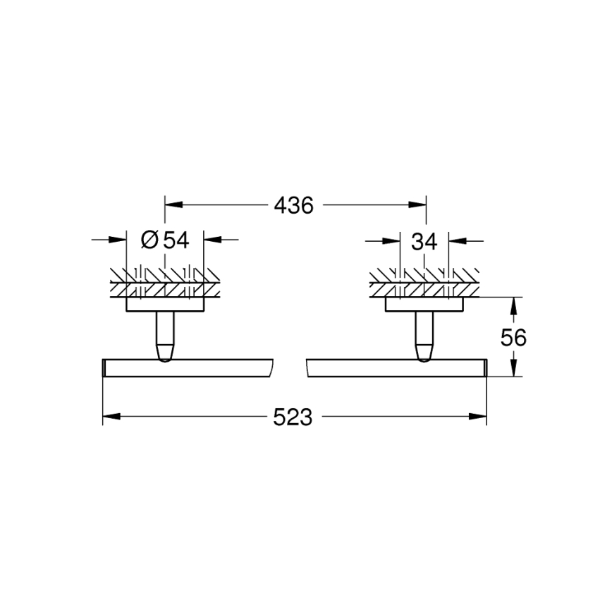 GROHE 41166000 - Uchwyt na ręczniki 522 mm chrom błyszczący