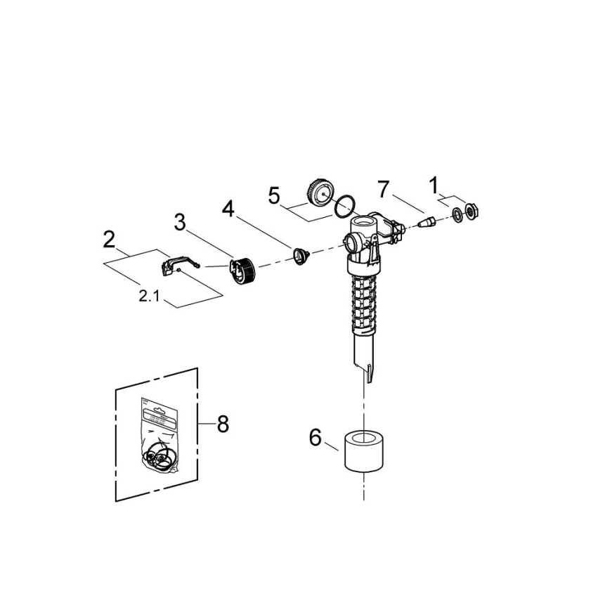 GROHE 43537000 - Biały zawór napełniający