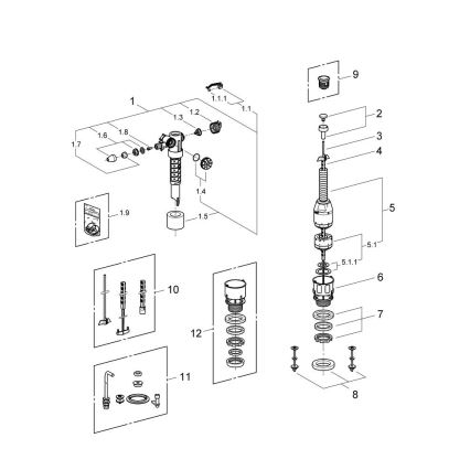 GROHE 43907PI0 - Zestaw wymienny do ceramicznych spłuczek