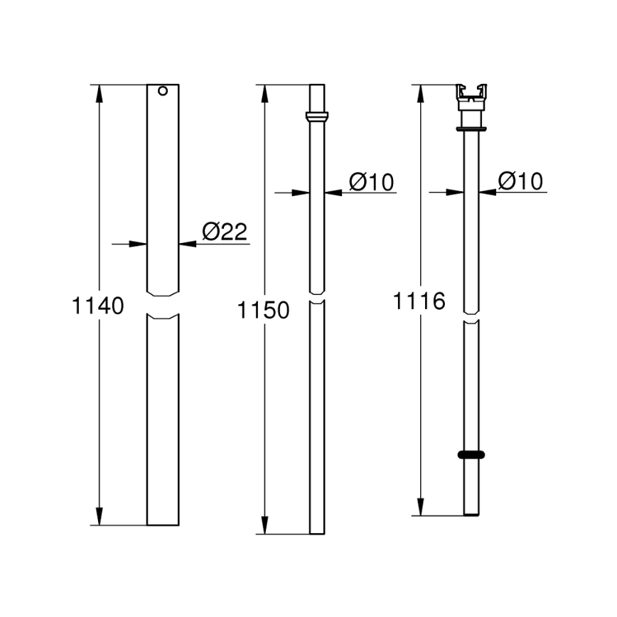 GROHE 48053000 - Rurka prysznicowa do montażu dodatkowego, wydłużenie o 15 cm, chrom błyszczący