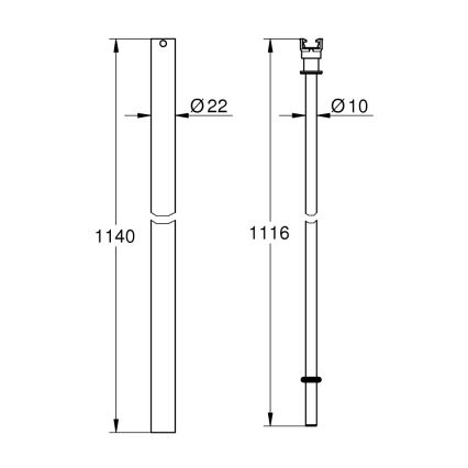 GROHE 48514000 - rura prysznicowa do montażu dodatkowego, chrom błyszczący
