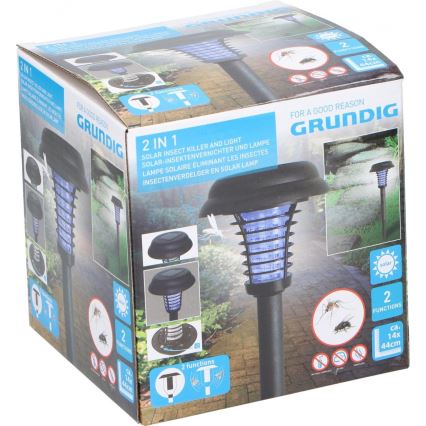 Grundig 12217 - Lampa solarna LED i pułapka na owady LED / 1xAA