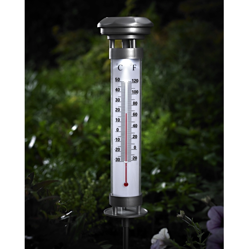 Grundig 89640 - LED Lampa solarna z termometrem 1xLED/1,2V IP44
