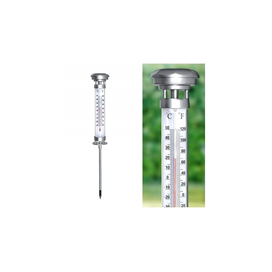 Grundig 89640 - LED Lampa solarna z termometrem 1xLED/1,2V IP44