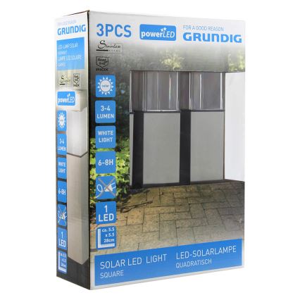 Grundig 90048 - ZESTAW 3x Lampa solarna LED/5,5x28cm