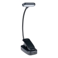 Grundig - Ładowalna lampka biurkowa z klipsem LED/5V 400 mAh, czarna