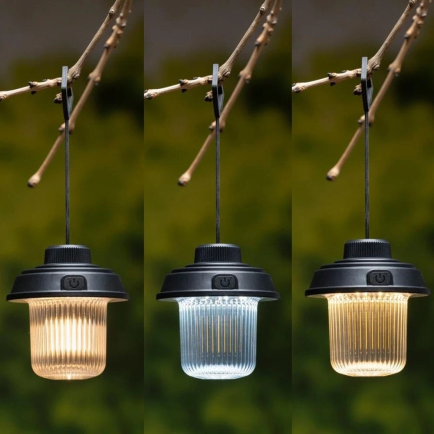 Grundig - Latarka kempingowa LED/3xAA 3000/4500/6000K IP44 czarna