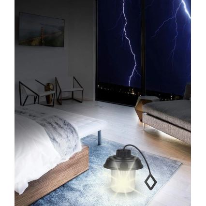 Grundig - Latarka kempingowa LED/3xAA 3000/4500/6000K IP44 czarna