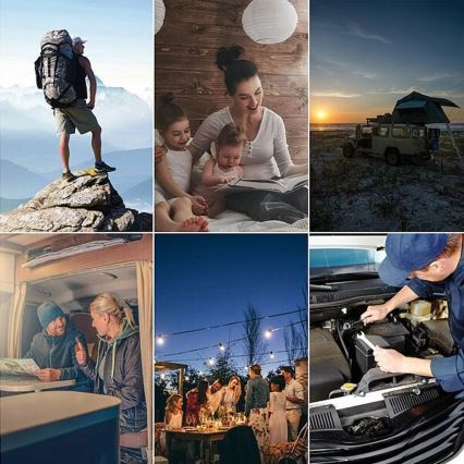 Grundig - Latarka kempingowa LED/3xAA 3000/4500/6000K IP44 czarna