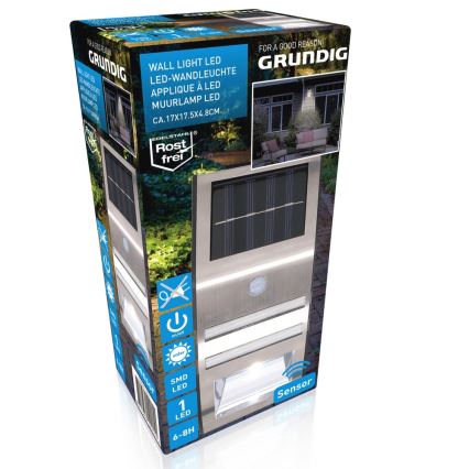 Grundig - LED Kinkiet solarny z czujnikiem LED/1xAA 600mAh IP64