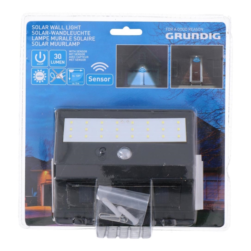 Grundig - LED Lampa solarna z czujnikiem 1xLED/0,25W/1xAA 300 mAh