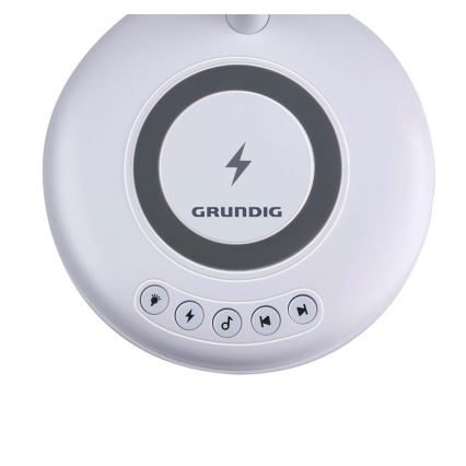 Grundig - Lampa stołowa LED z bezprzewodowym ładowaniem i głośnikiem 3 w 1 LED/15W/5V