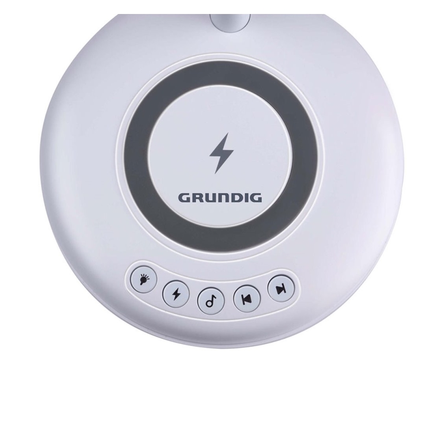 Grundig - Lampa stołowa LED z bezprzewodowym ładowaniem i głośnikiem 3 w 1 LED/15W/5V