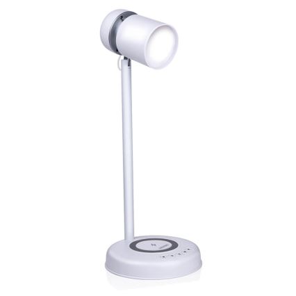 Grundig - Lampa stołowa LED z bezprzewodowym ładowaniem i głośnikiem 3 w 1 LED/15W/5V