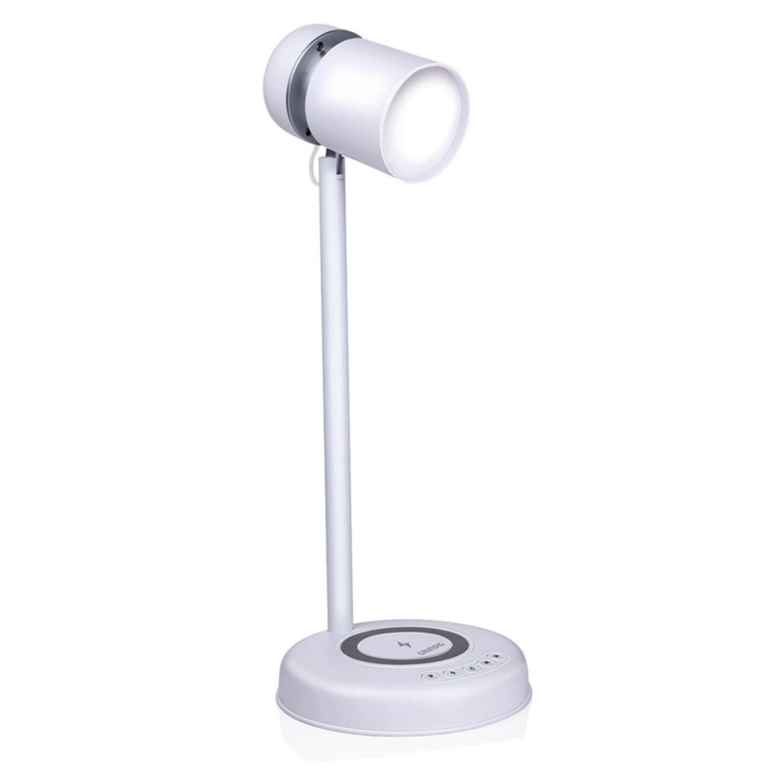 Grundig - Lampa stołowa LED z bezprzewodowym ładowaniem i głośnikiem 3 w 1 LED/15W/5V