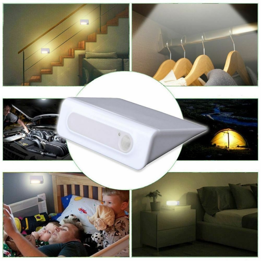 Grundig - LED Lampka nocna z czujnikiem LED/3xAAA