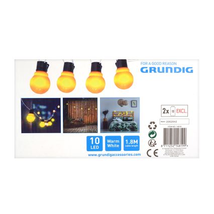 Grundig - LED Łańcuch dekoracyjny żarówki 10xLED/2xAA