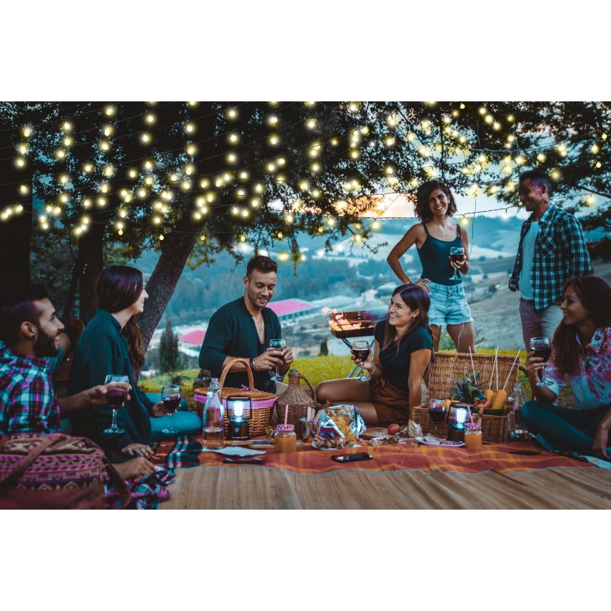 Grundig - Łańcuch solarny LED 100xLED/8 funkcji 16,85 m ciepła biel