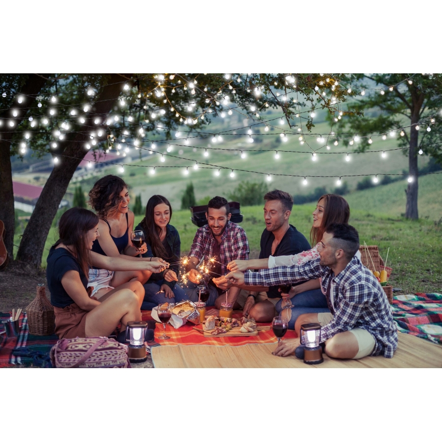 Grundig - Łańcuch solarny LED 100xLED/8 funkcji 16,85 m ciepła biel