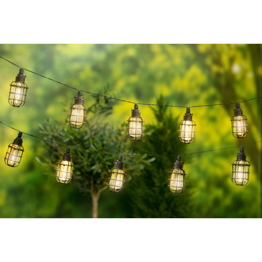 Grundig - LED Łańcuch solarny 10xLED 3,8m IP44 ciepła biel